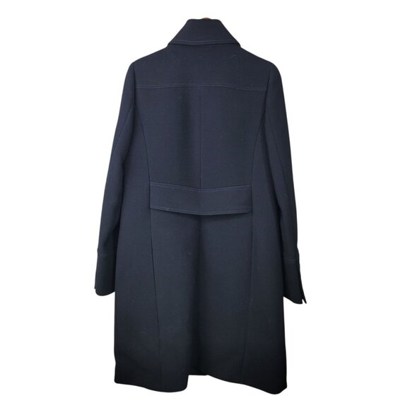 Vintage J Crew Lady Day Coat 12 Tall Wool Double Cloth Black Long Womens Italy - Picture 5 of 6